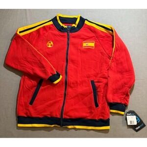 Spain Home Blue Gear‎ Track Jacket Mens World Soccer Large Red Zip Long Sleeve.